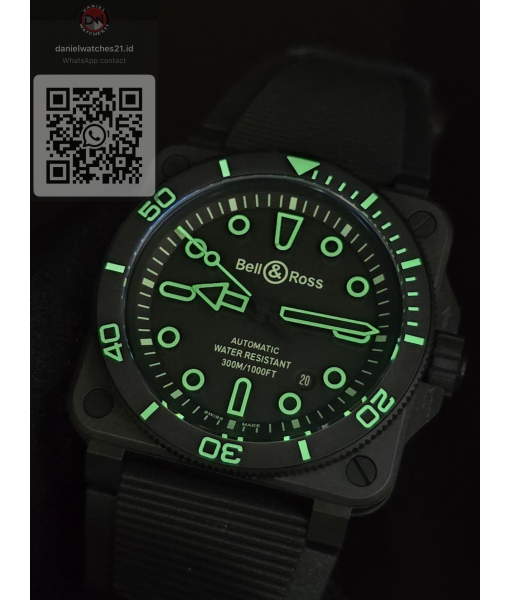 BELL ROSS BR 03-92 DIVER LUM OUTLINE BLACK CERAMIC 42MM RUBBER/M+F/2026