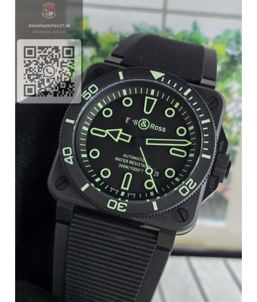 BELL ROSS BR 03-92 DIVER LUM OUTLINE BLACK CERAMIC 42MM RUBBER/M+F/2026
