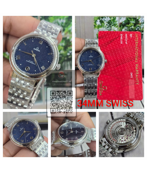 OMEGA DE VILLE PRESTIDGE CO-AXIAL MASTER CHRONOMETER 34MM SS BLUE TEXTURED 434.10.40.20.02.001/VSF/2026 OMEGA DE VILLE PRESTIDGE CO-AXIAL MASTER CHRONOMETER 34MM SS BLUE TEXTURED 434.10.40.20.02.001/VSF/2026