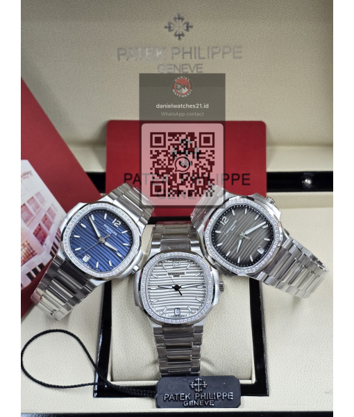 PATEK PHILIPPE NAUTILUS LADIES 35MM 7118/1200A-001 SS BLUE DIAMOND/DDF/2026