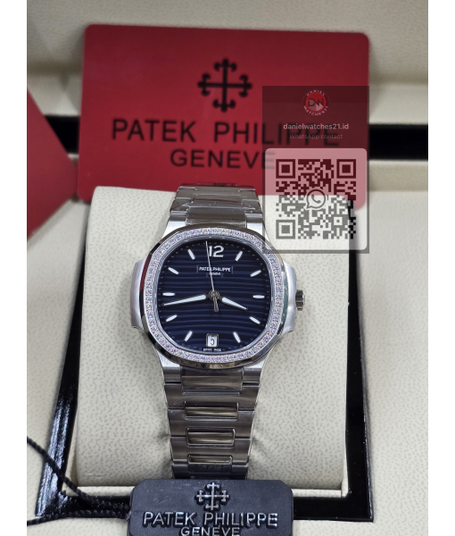 PATEK PHILIPPE NAUTILUS LADIES 35MM 7118/1200A-001 SS BLUE DIAMOND/DDF/2026