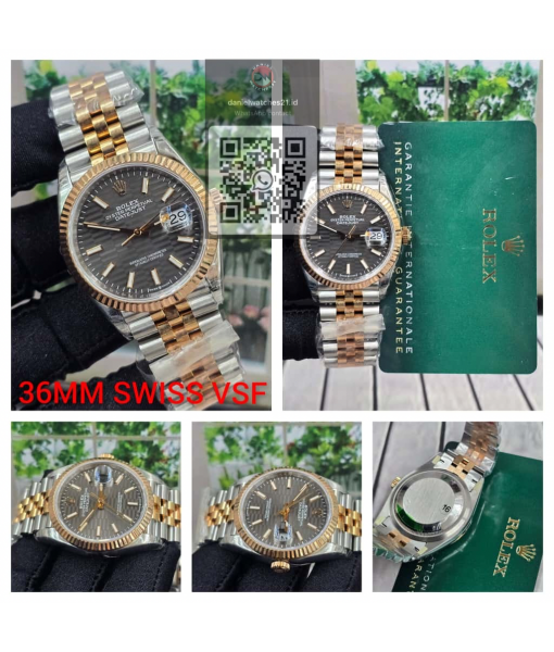 ROLEX DATEJUST 36MM EVEROSE GREY MOTIF BASIC 126333/VSF V2/2026