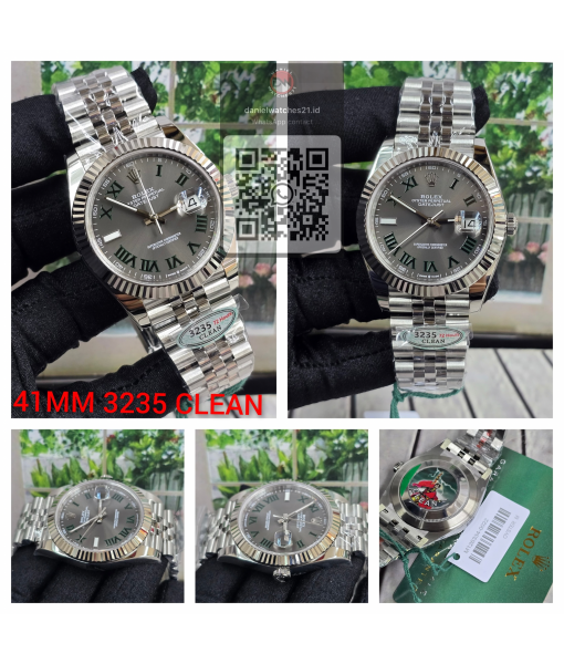 ROLEX DATEJUST SS 1266334 41MM GREY WIMBLEDON/CLEAN V3/2026