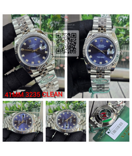 ROLEX DATEJUST SS 1266334 41MM BLUE DIAMOND/CLEAN V3/2026