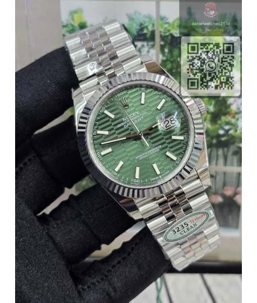 ROLEX DATEJUST SS 1266334 41MM MINT GREEN/CLEAN V3/2026