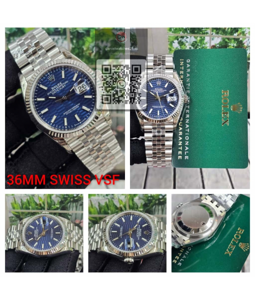 ROLEX DATEJUST 36MM BLUE FLUTED DIAL 126334/VSF V2/2026