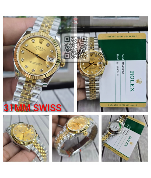ROLEX OP 31MM YELLOW DIAL FLUTED DIAMOND 278383RBR/EWF V2/2026