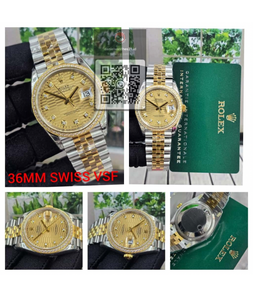 ROLEX DATEJUST 36MM TWO-TONE GOLD SET DIAMOND 126333/VSF V2/2026