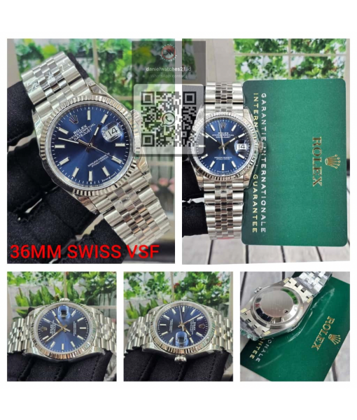 ROLEX DATEJUST 36MM BLUE INDEX DIAL 126334/VSF V2/2026