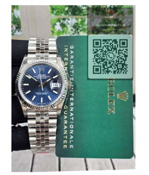 ROLEX DATEJUST 36MM BLUE INDEX DIAL 126334/VSF V2/2026