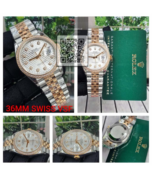 ROLEX DATEJUST 36MM EVEROSE PALM MOTIF DIAMOND 126333/VSF V2/2026