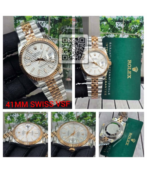 ROLEX DATEJUST 41MM EVEROSE SILVER MOTIF FLUTED 126331/VSF V2/2026