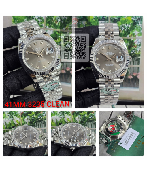 ROLEX DATEJUST SS 1266334 41MM SILVER DIAMOND/CLEAN V3/2026