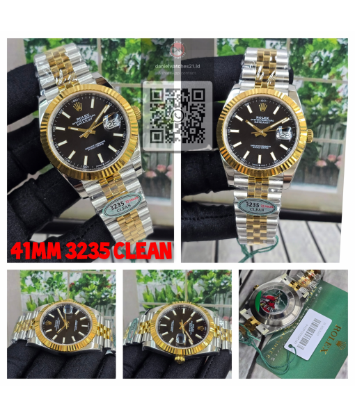 ROLEX DATEJUST 41MM TWO-TONE GOLD BLACK BASIC 126333/CLEAN V3/2026