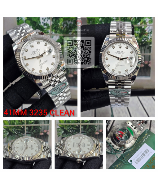 ROLEX DATEJUST SS 1266334 41MM WHITE DIAMOND/CLEAN V3/2026