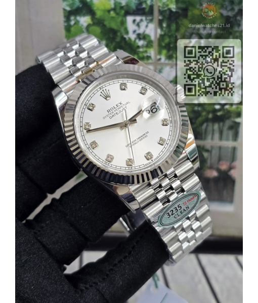 ROLEX DATEJUST SS 1266334 41MM WHITE DIAMOND/CLEAN V3/2026