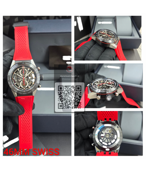 TAG HEUER CARRERA CAL 01 SKELETONED CHRONOGRAPH RED/KORF/2026