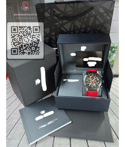 TAG HEUER CARRERA CAL 01 SKELETONED CHRONOGRAPH RED/KORF/2026