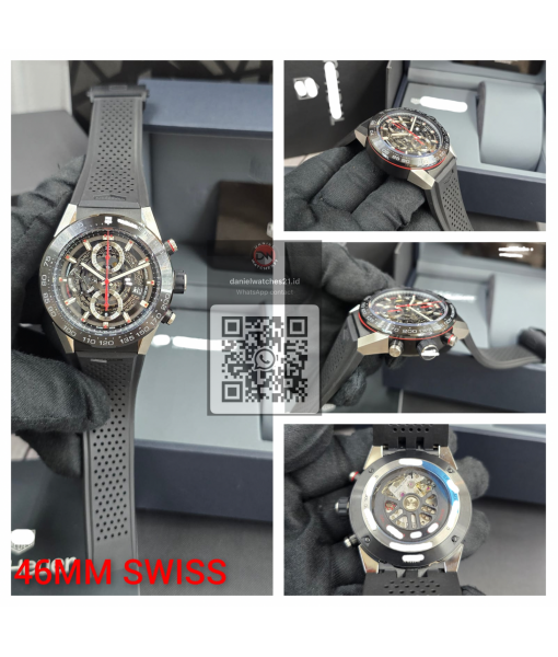 TAG HEUER CARRERA CAL 01 SKELETONED CHRONOGRAPH BLACK/KORF/2026