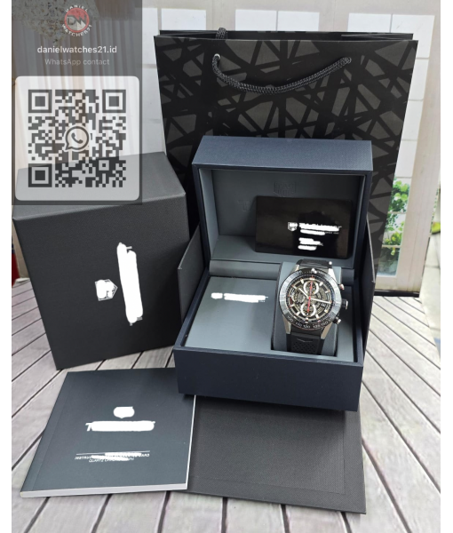 TAG HEUER CARRERA CAL 01 SKELETONED CHRONOGRAPH BLACK/KORF/2026